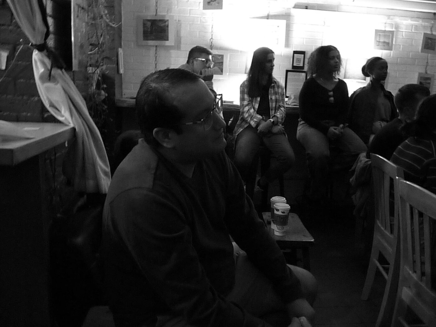 Neighbors gathered for a local arts event